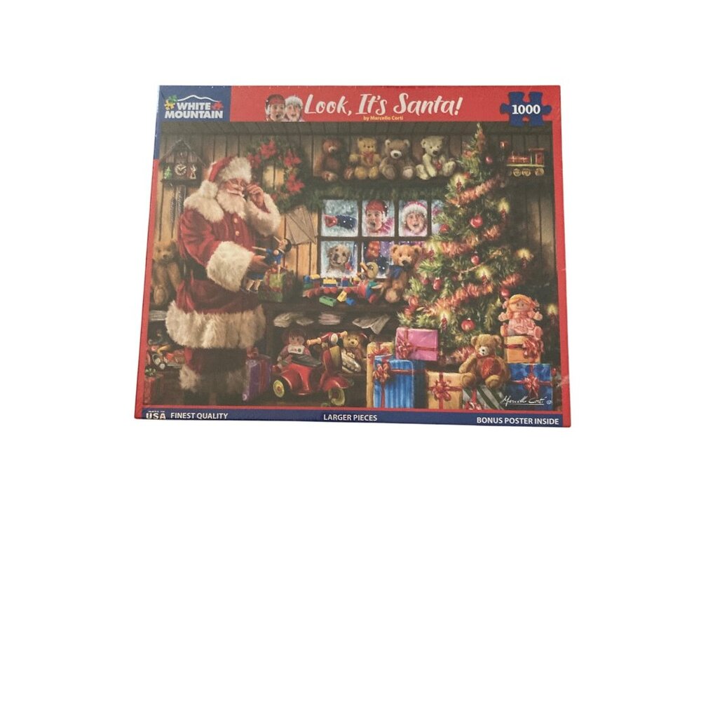 White Mountain Look Its Santa 1000 Large Piece Puzzle
